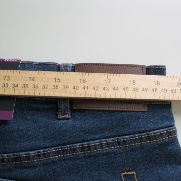 JACHS NEW YORK men's Comfort Stretch Dark Wash Blue Denim Jeans  40x32 (0570) - Picture 9 of 13